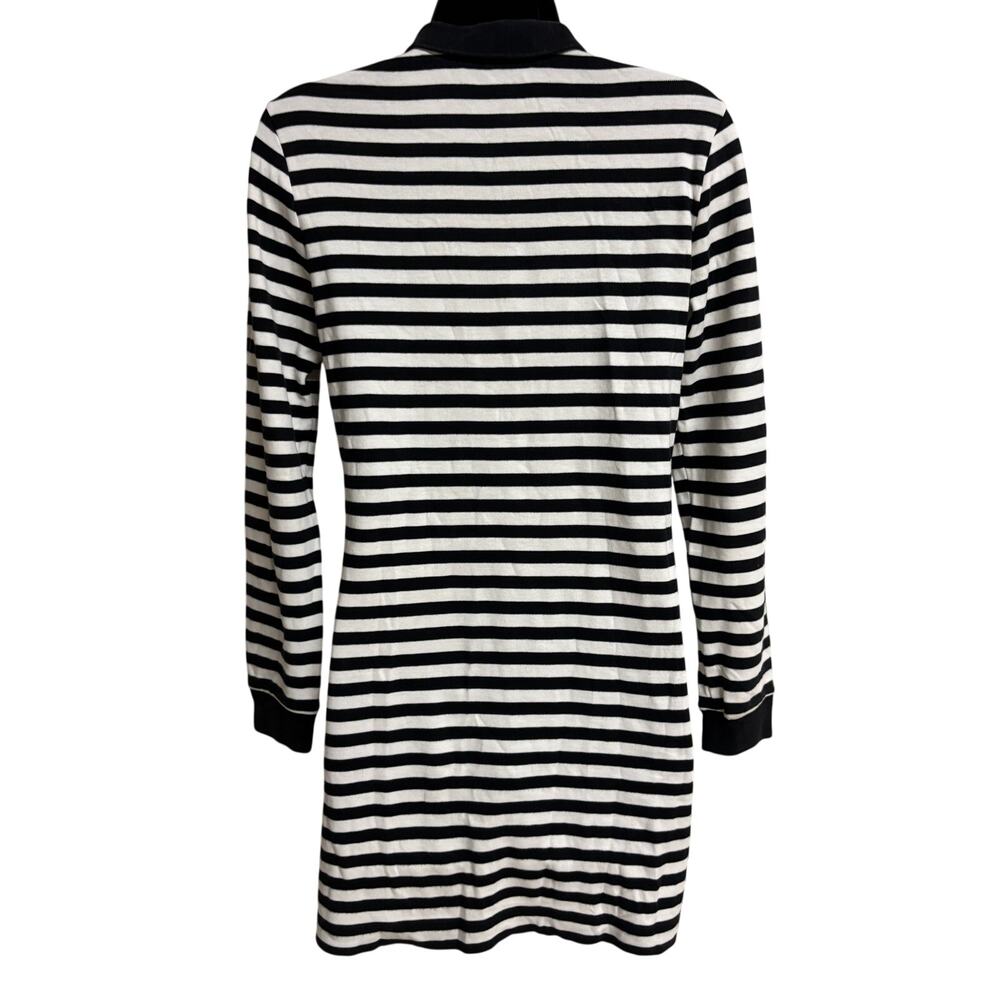 Lacoste Women Polo Pullover Dress Size 36 Blue White Stripe Long Sleeve VGUC - Picture 6 of 12